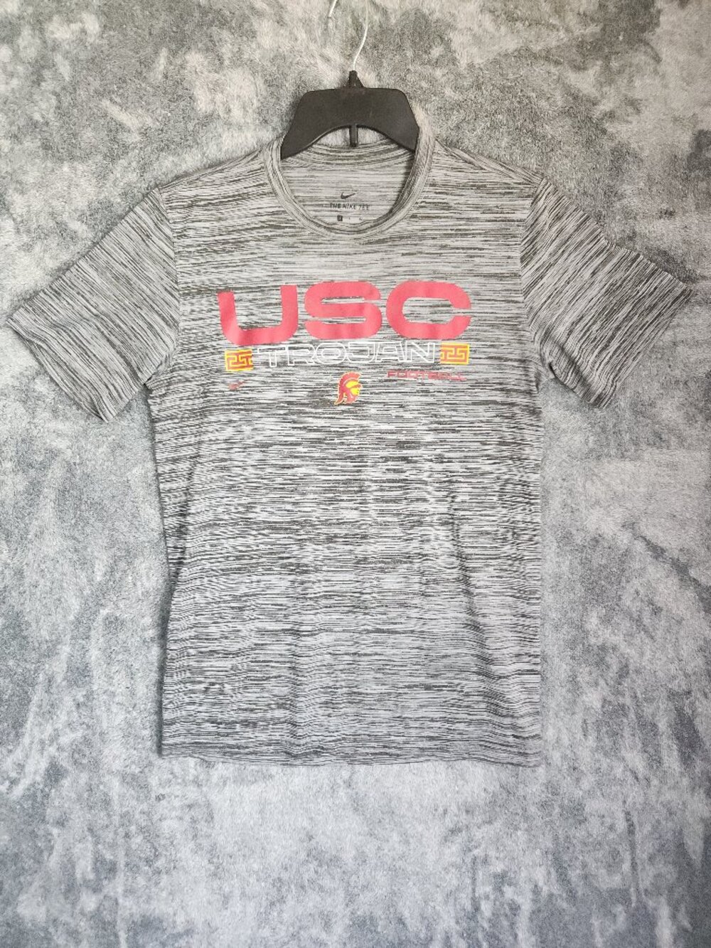 Nike Shirt Adult Small Men Heather Gray USC Trojan Athletic Dri-fit Football EUC